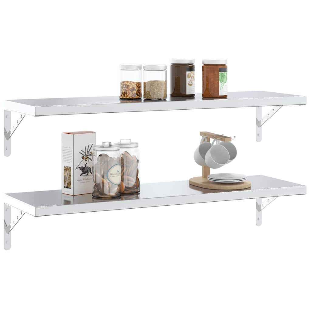 vidaXL Στηρίγματα Ραφιών 4 Τεμ. Ασημί 30x2,5x15,5 Ανοξείδωτο Ατσάλι