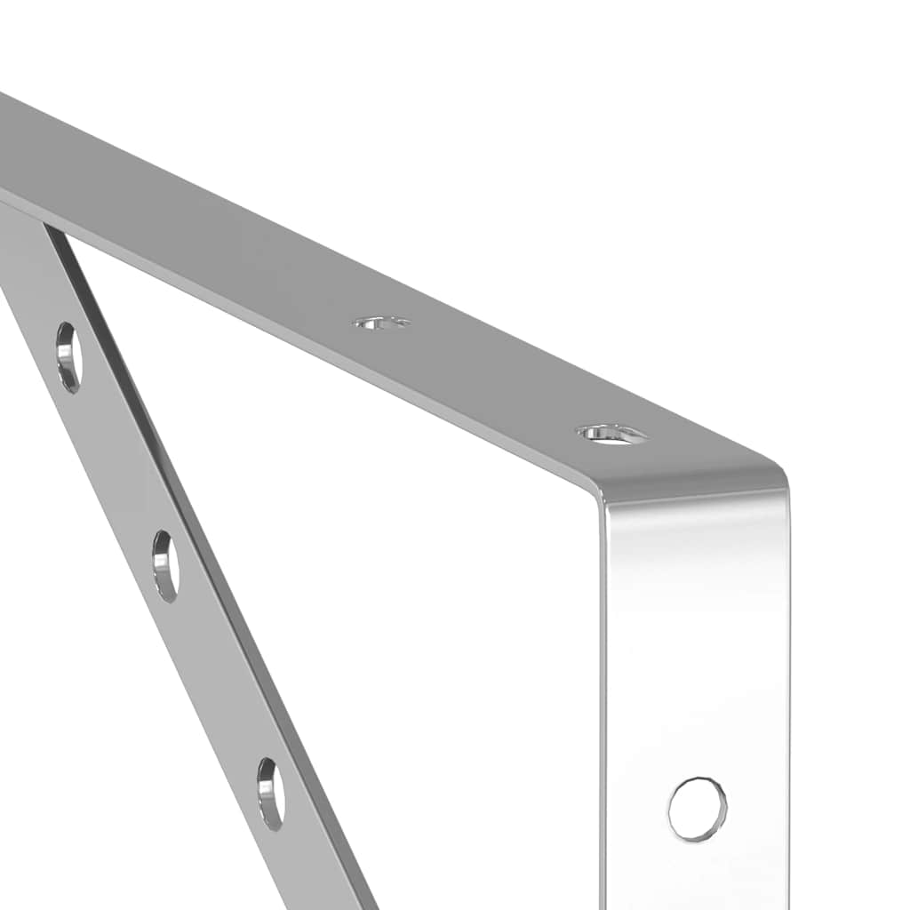 vidaXL Στηρίγματα Ραφιών 4 Τεμ. Ασημί 40x2,5x25 εκ. Ανοξείδωτο Ατσάλι