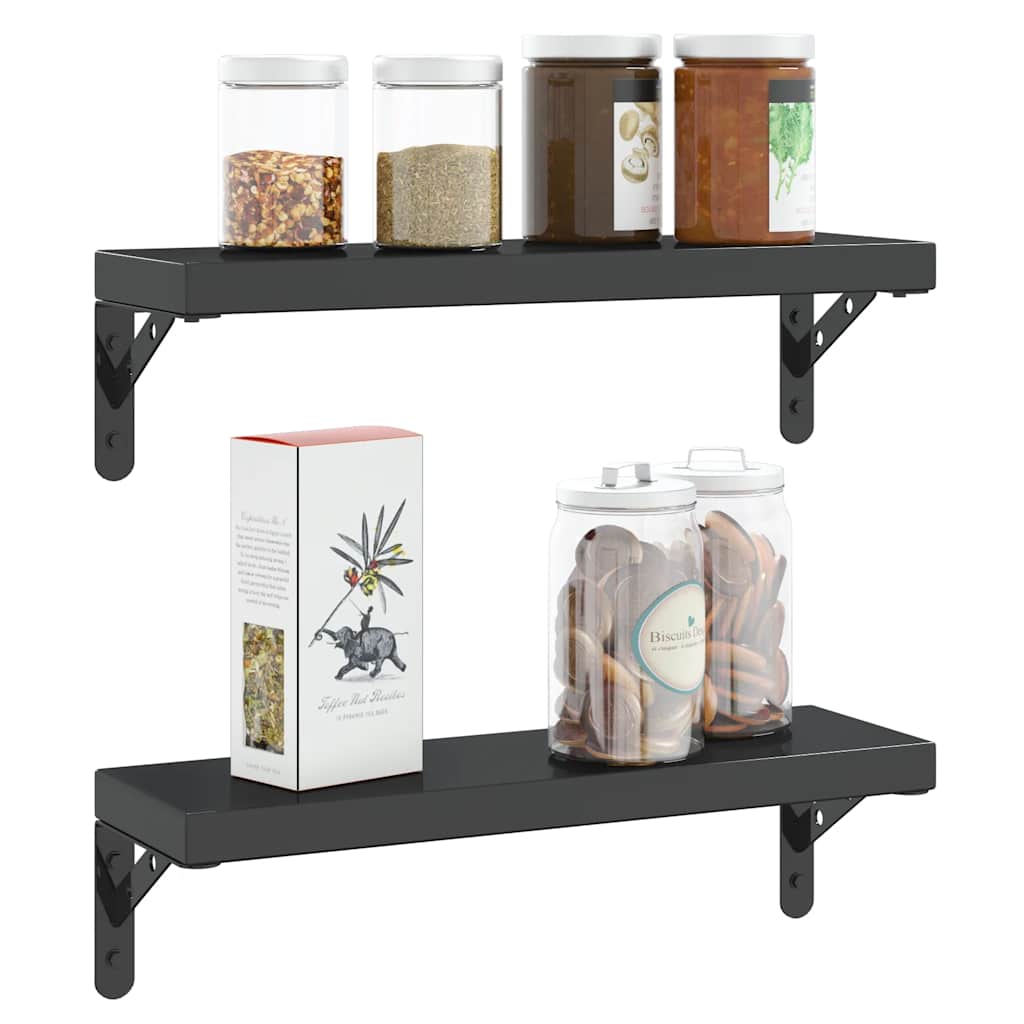 vidaXL Στηρίγματα Ραφιών 4 Τεμ. Ασημί 15x2,5x11,5 Ανοξείδωτο Μαύρο