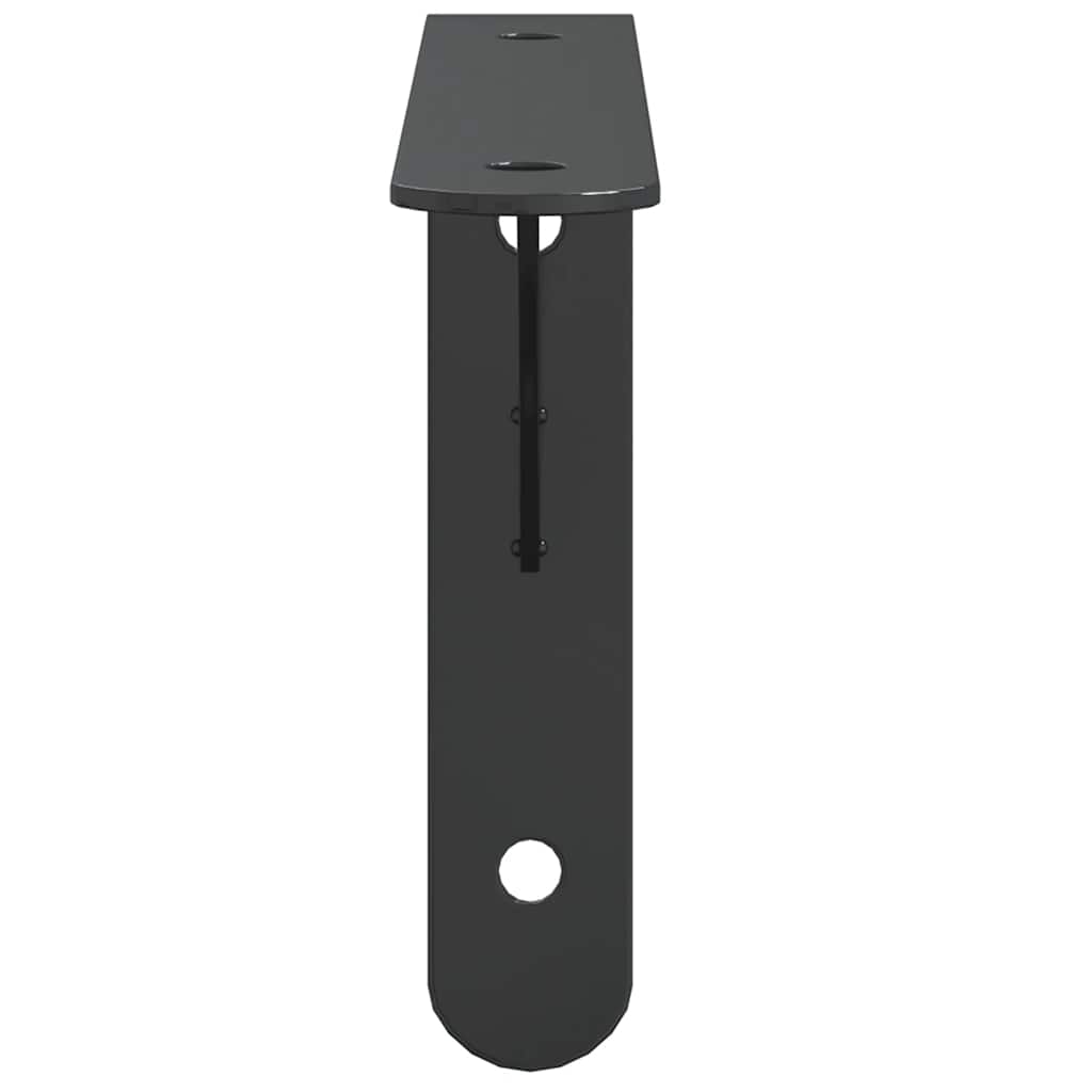 vidaXL Στηρίγματα Ραφιών 4 Τεμ. Ασημί 15x2,5x11,5εκ. Ανοξείδωτο Μαύρο