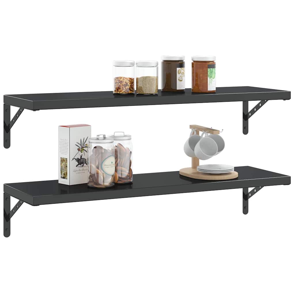 vidaXL Στηρίγματα Ραφιών 4 Τεμ. Ασημί 30x2,5x15,5 Ανοξείδωτο Μαύρο