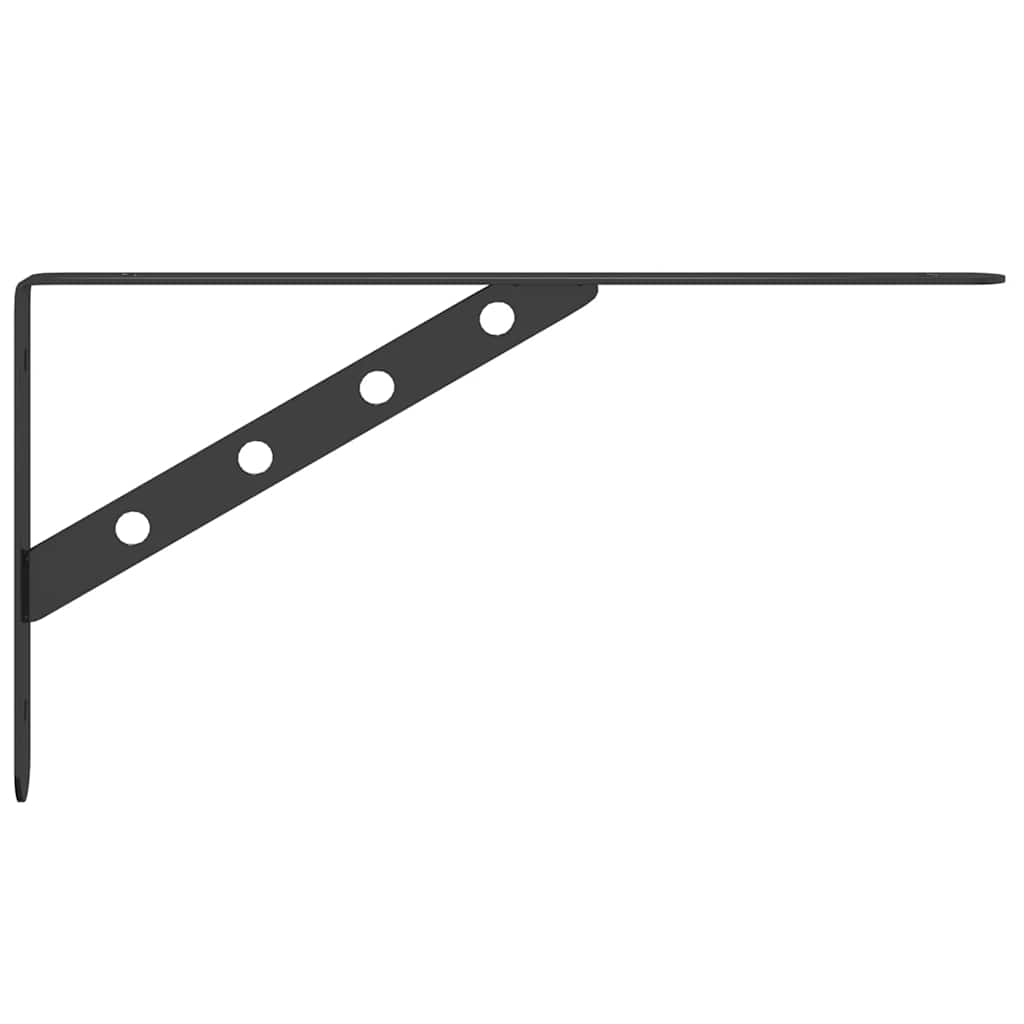 vidaXL Στηρίγματα Ραφιών 4 Τεμ. Ασημί 30x2,5x15,5 Ανοξείδωτο Μαύρο