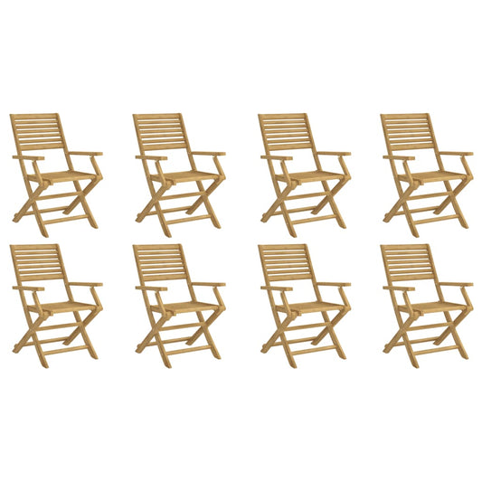 vidaXL Καρέκλες Κήπου Πτυσσόμενες 8 τεμ 54,5x61,5x86,5 εκ Μασίφ Ακακία