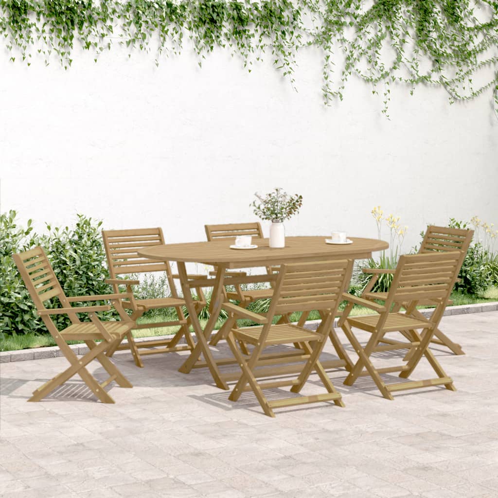 vidaXL Καρέκλες Κήπου Πτυσσόμενες 8 τεμ 54,5x61,5x86,5 εκ Μασίφ Ακακία