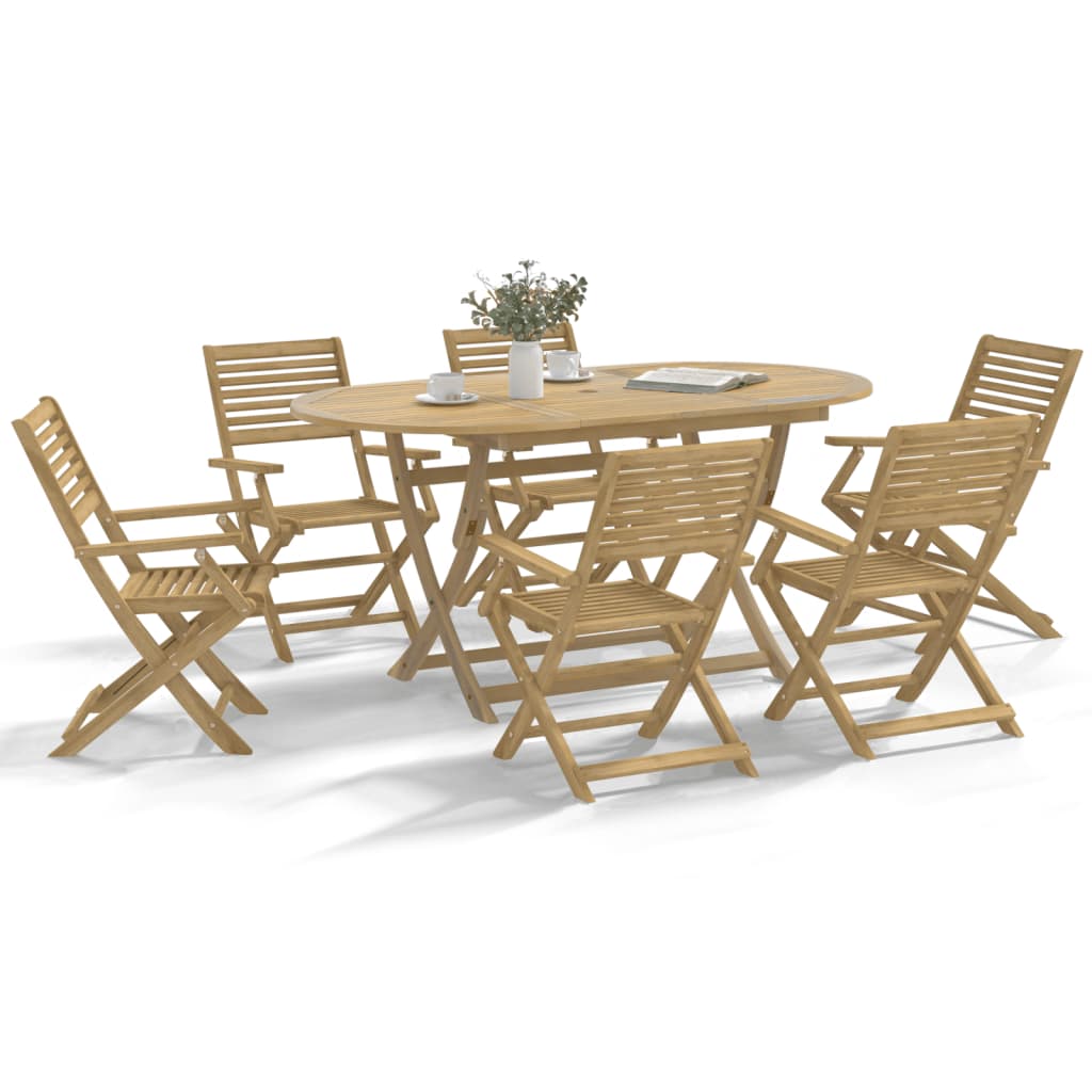 vidaXL Καρέκλες Κήπου Πτυσσόμενες 8 τεμ 54,5x61,5x86,5 εκ Μασίφ Ακακία