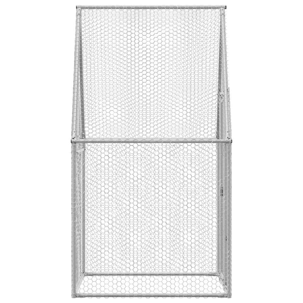 vidaXL Κοτέτσι - Κλουβί Ασημί 100x100x190 εκ. από Γαλβανισμένο Χάλυβα