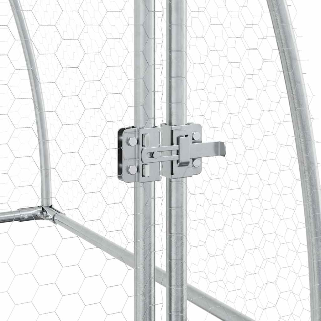 vidaXL Κοτέτσι - Κλουβί Ασημί 100x105x120 εκ. από Γαλβανισμένο Χάλυβα