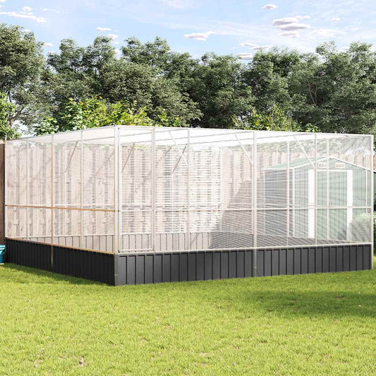 vidaXL Κλουβί Ασημένιο 418x414x212 εκ. Ατσάλινο