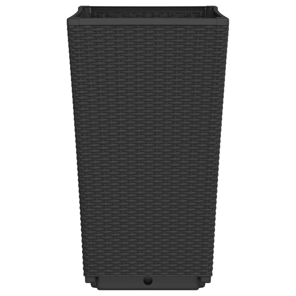 vidaXL Ζαρντινιέρες 2 τεμ. Μαύρες 32,5x32,5x57 εκ. Πολυπροπυλένιο