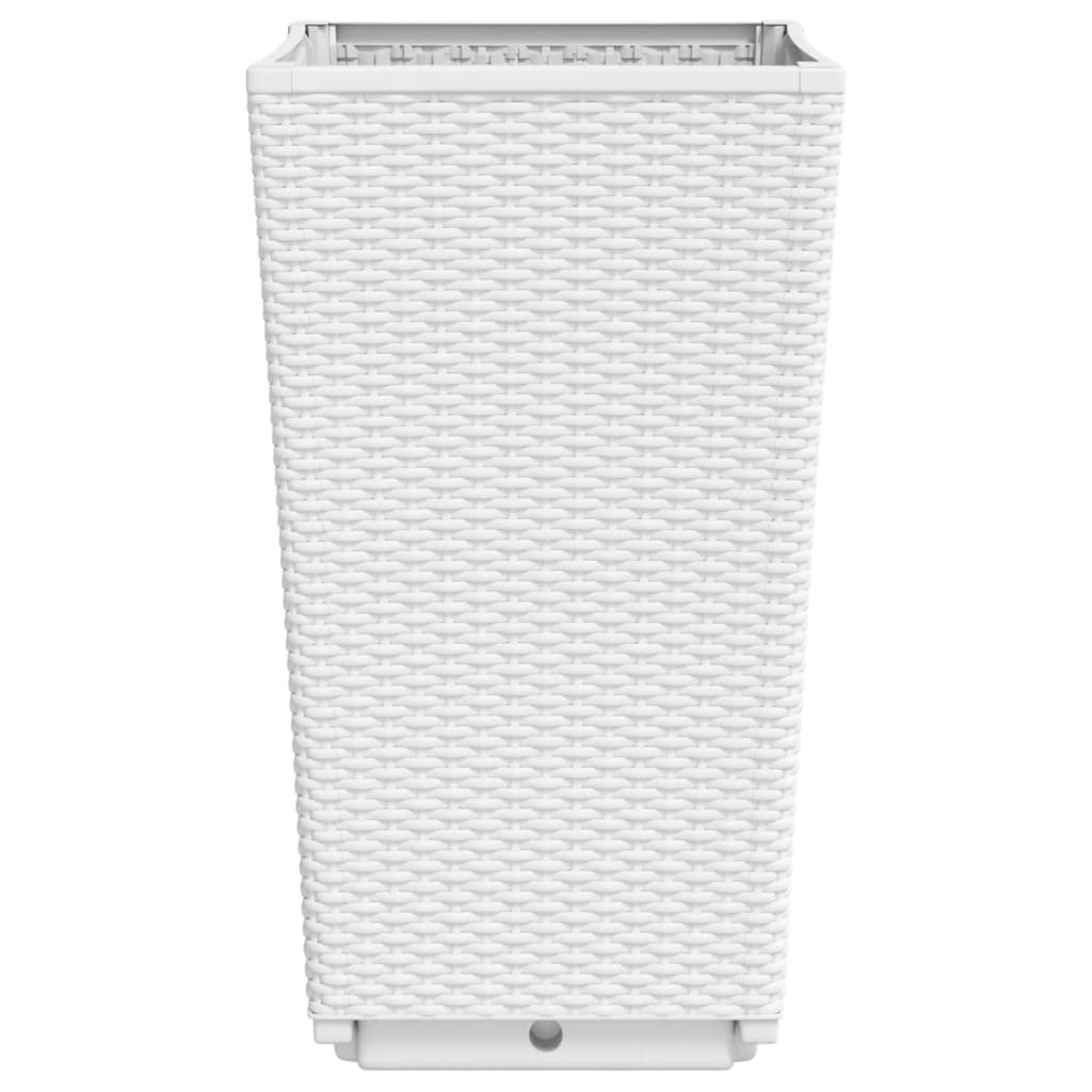 vidaXL Ζαρντινιέρες Κήπου 2 τεμ. Λευκό 32,5x32,5x57 εκ. Πολυπροπυλένιο