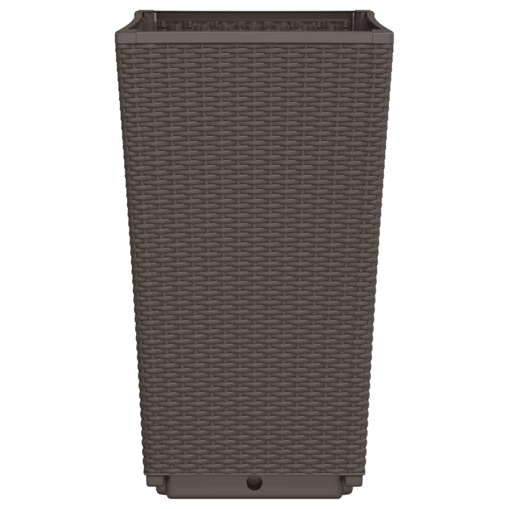 vidaXL Ζαρντινιέρες Κήπου 2 τεμ. Καφέ 32,5x32,5x57 εκ. Πολυπροπυλένιο