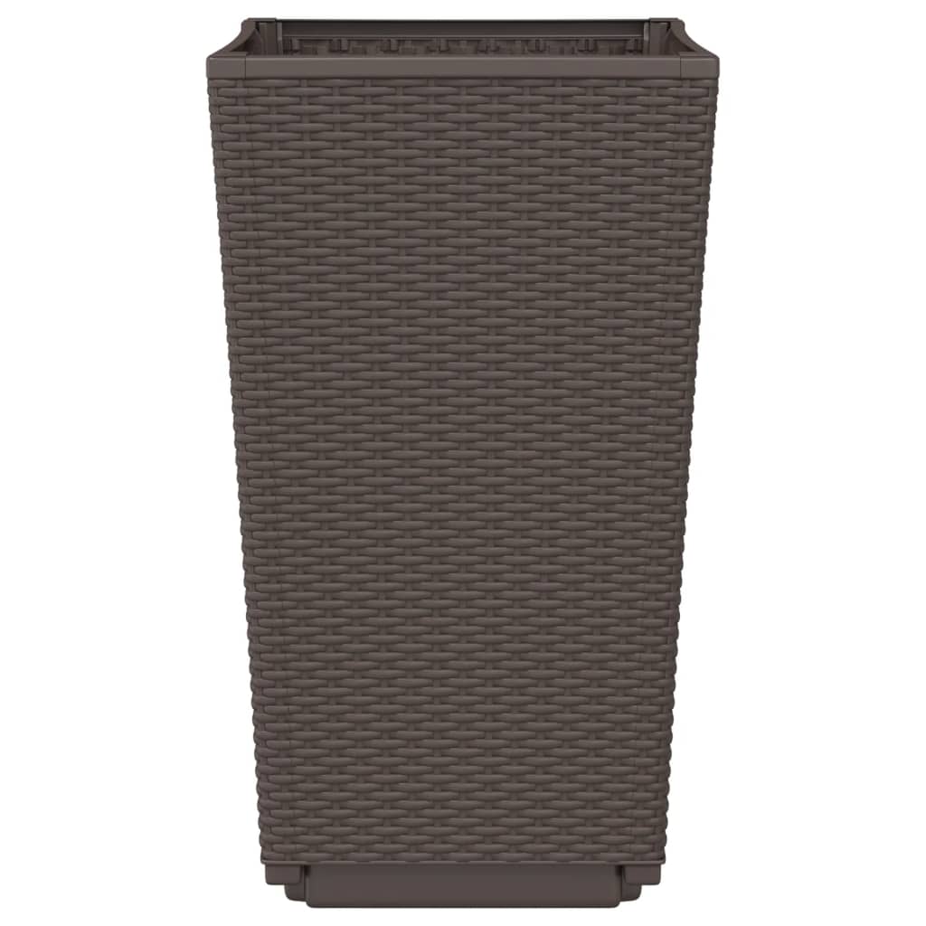 vidaXL Ζαρντινιέρες Κήπου 2 τεμ. Καφέ 32,5x32,5x57 εκ. Πολυπροπυλένιο