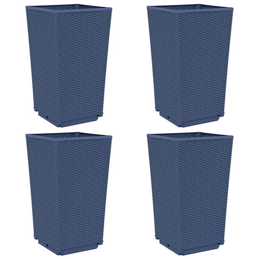 vidaXL Ζαρντινιέρες Κήπου 4 τεμ. Μπλε Γκρι 32,5x32,5x57 εκ. Πολυπροπυλένιο
