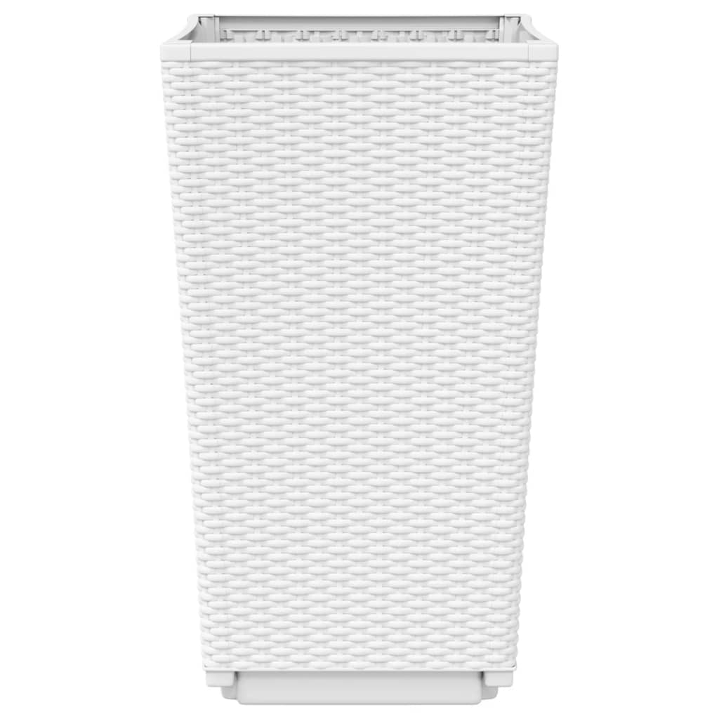 vidaXL Ζαρντινιέρες Κήπου 4 τεμ. Λευκό 32,5x32,5x57 εκ. Πολυπροπυλένιο