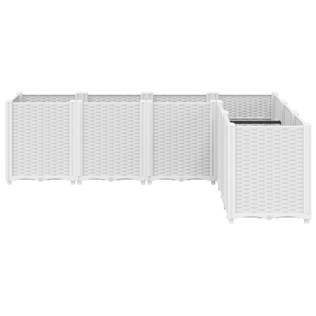 vidaXL Ζαρντινιέρα Κήπου Λευκή 160x120x53 εκ. Πολυπροπυλένιο