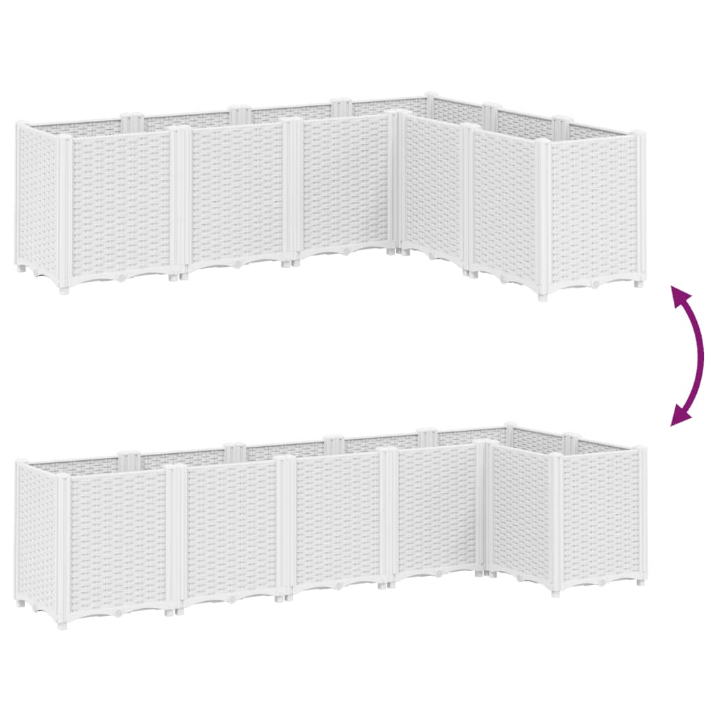 vidaXL Ζαρντινιέρα Κήπου Λευκή 160x120x53 εκ. Πολυπροπυλένιο