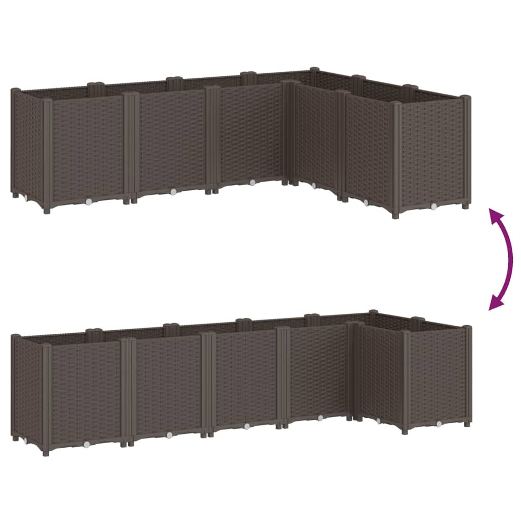 vidaXL Ζαρντινιέρα Κήπου Καφέ 160x120x53 εκ. Πολυπροπυλένιο