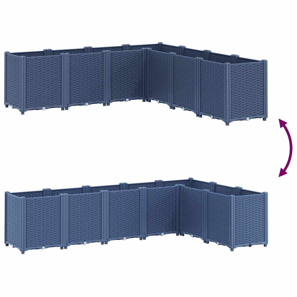 vidaXL Ζαρντινιέρα Κήπου Μπλε Γκρι 160x160x53 εκ. Πολυπροπυλένιο