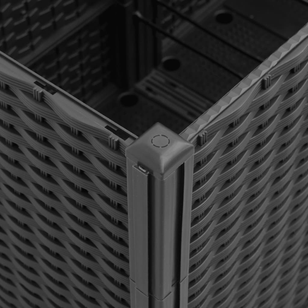 vidaXL Ζαρντινιέρα Κήπου Μαύρη 160x160x53 εκ. Πολυπροπυλένιο