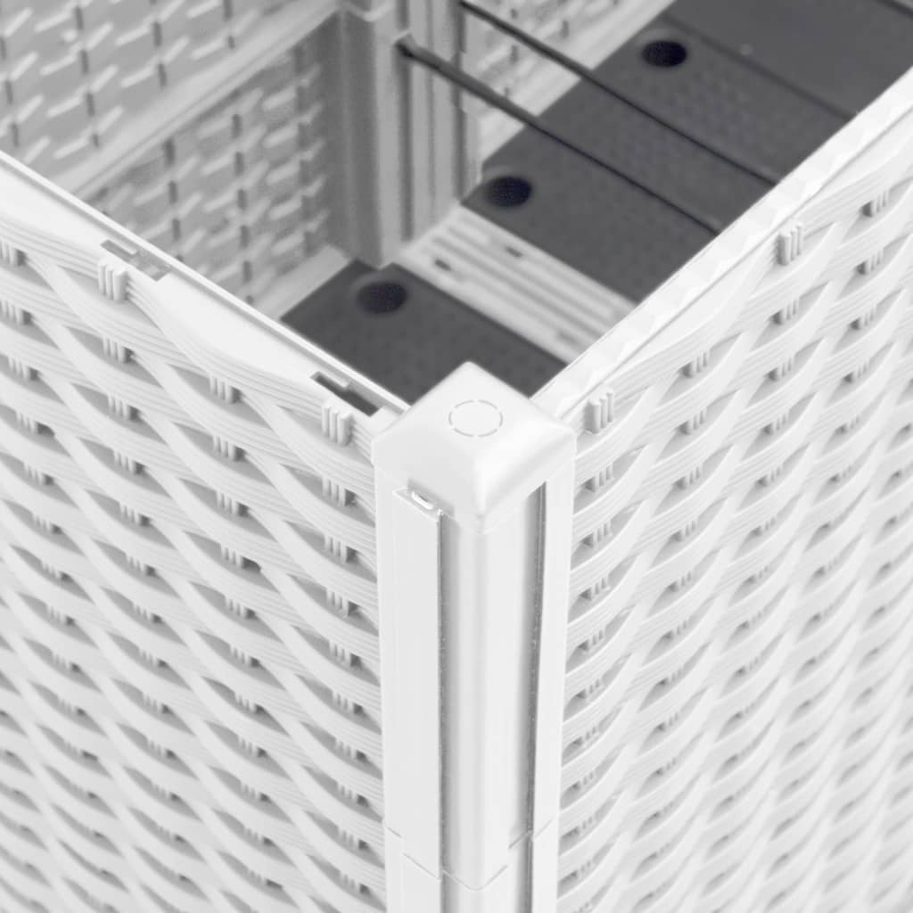 vidaXL Ζαρντινιέρα Κήπου με Καφασωτό Λευκή 160x160x140 εκ. Πολυπροπ.