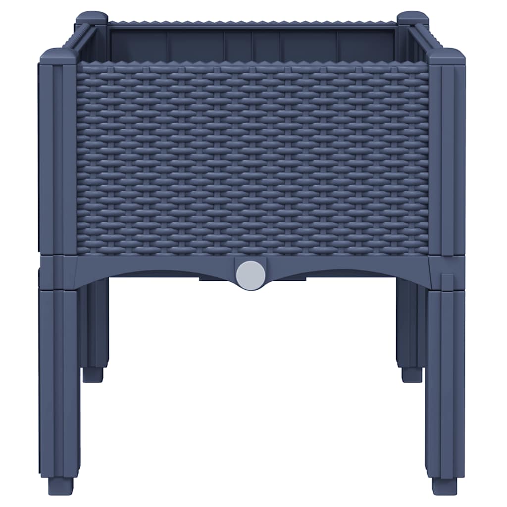 vidaXL Ζαρντινιέρα Κήπου με Πόδια Μπλε Γκρι 40x40x42 εκ. από Πολυπροπυλένιο