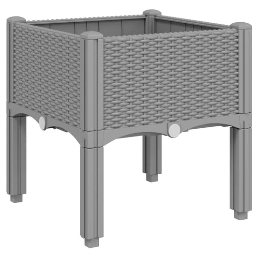 vidaXL Ζαρντινιέρα Κήπου με Πόδια Αν. Γκρι 40x40x42 εκ Πολυπροπυλένιο