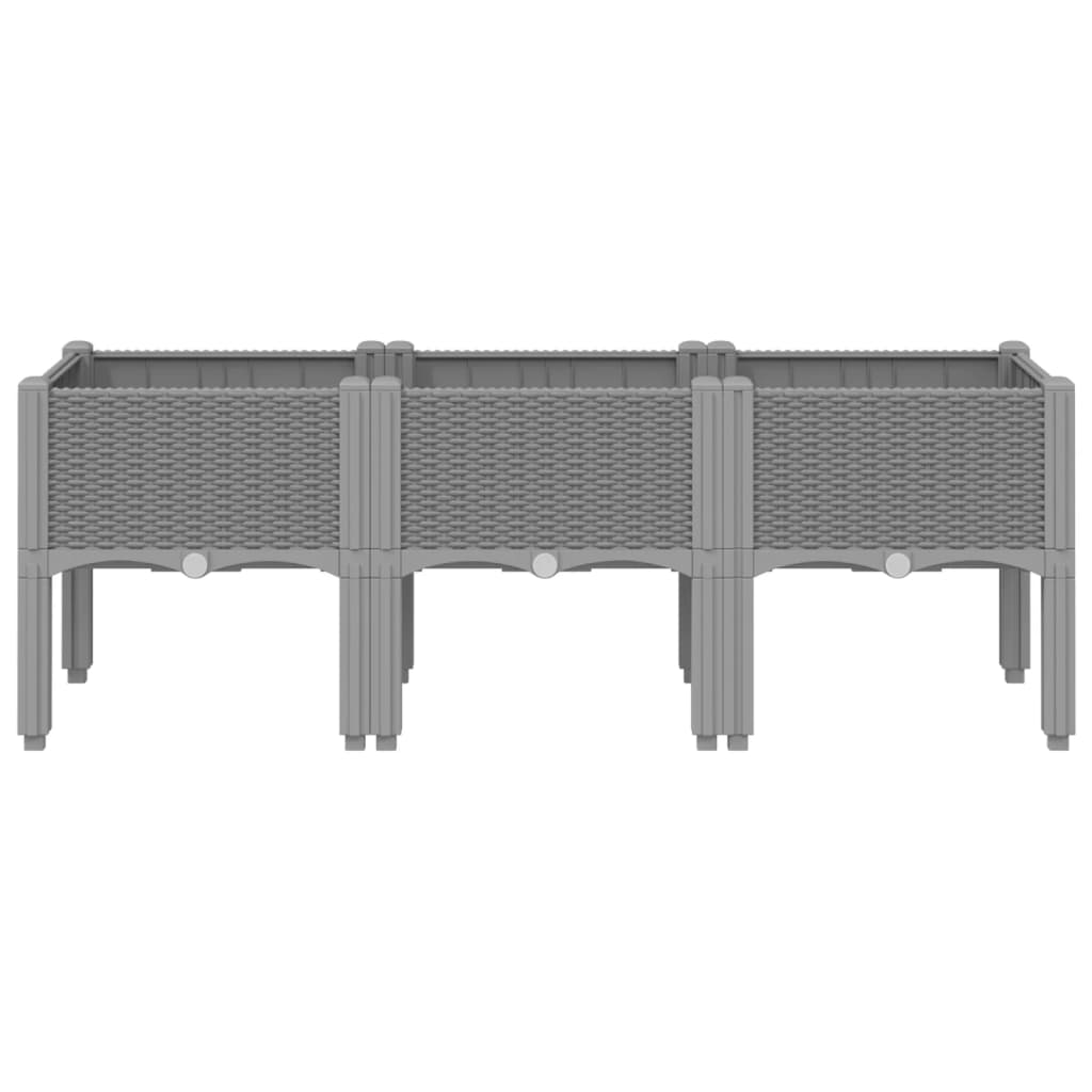 vidaXL Ζαρντινιέρα Κήπου με Πόδια Αν. Γκρι 120x40x42 εκ Πολυπροπυλένιο