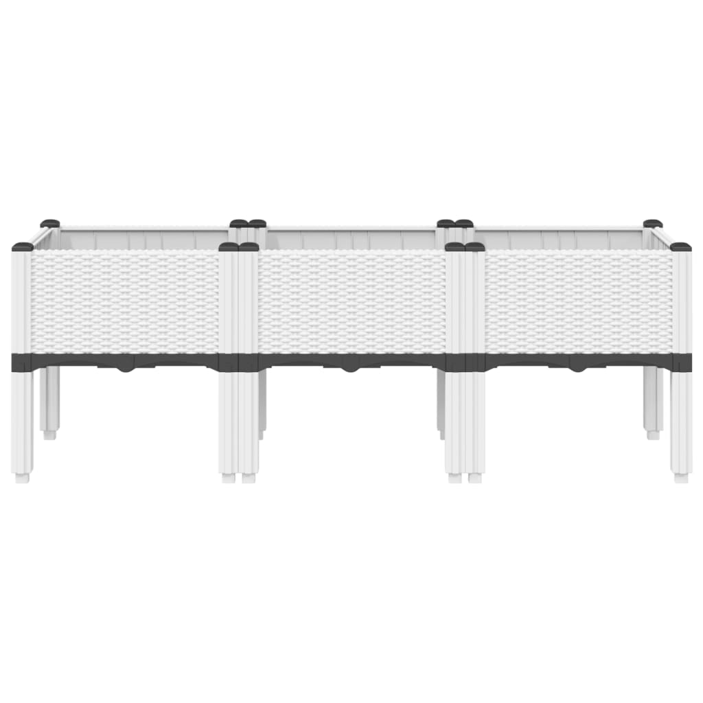 vidaXL Ζαρντινιέρα Κήπου με Πόδια Λευκή 120x40x42 εκ. Πολυπροπυλένιο
