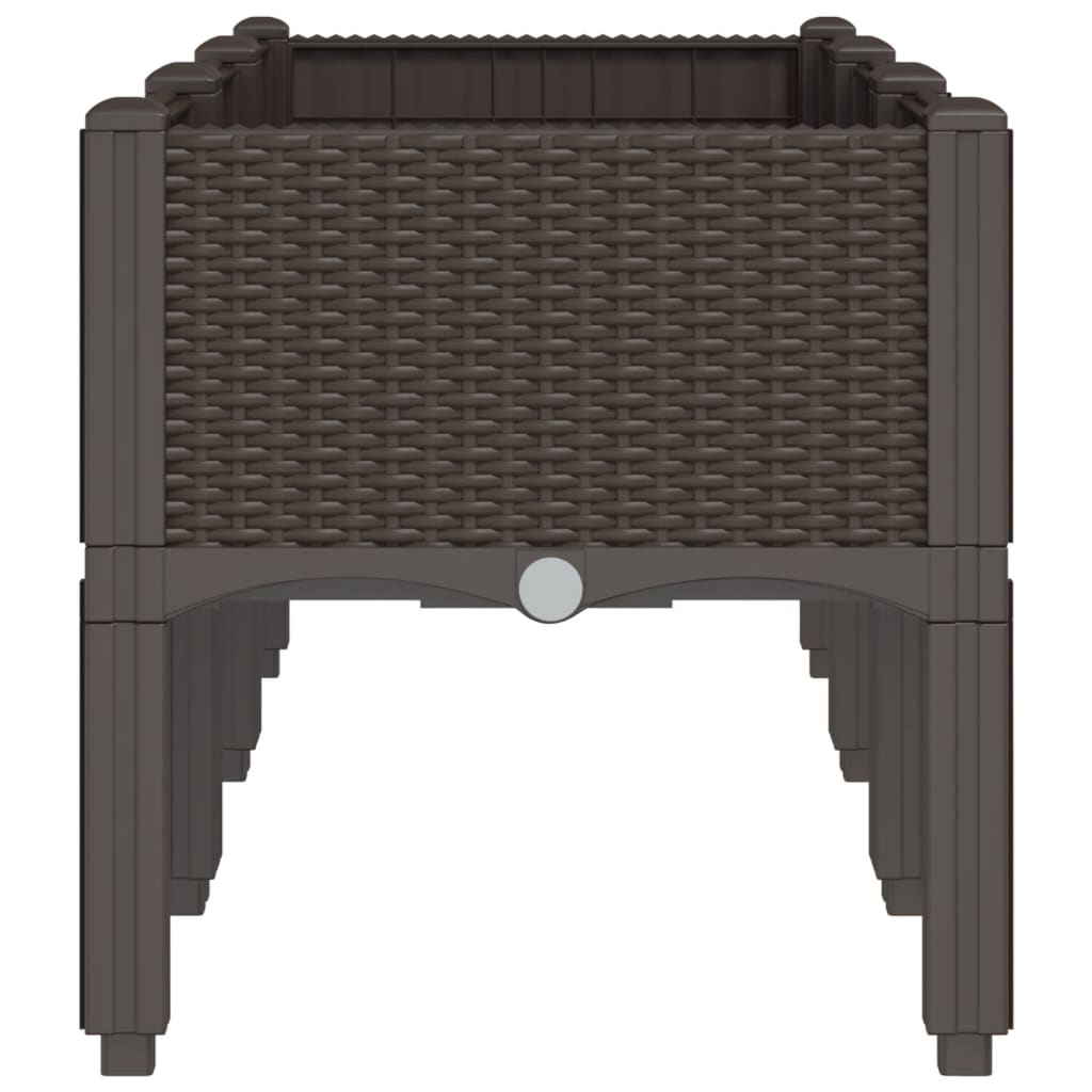 vidaXL Ζαρντινιέρα Κήπου με Πόδια Καφέ 120x40x42 εκ. Πολυπροπυλένιο