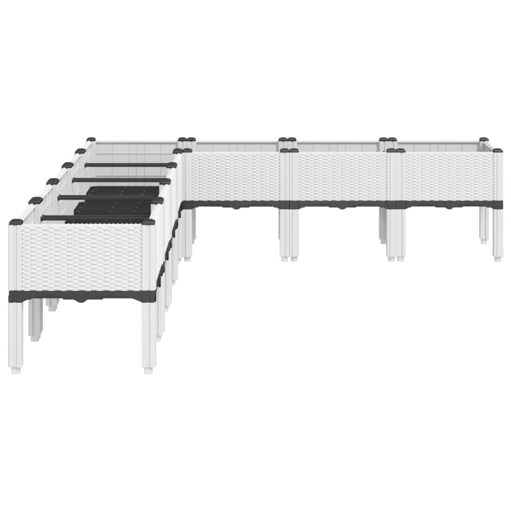 vidaXL Ζαρντινιέρα Κήπου με Πόδια Λευκή 200x160x42 εκ. Πολυπροπυλένιο