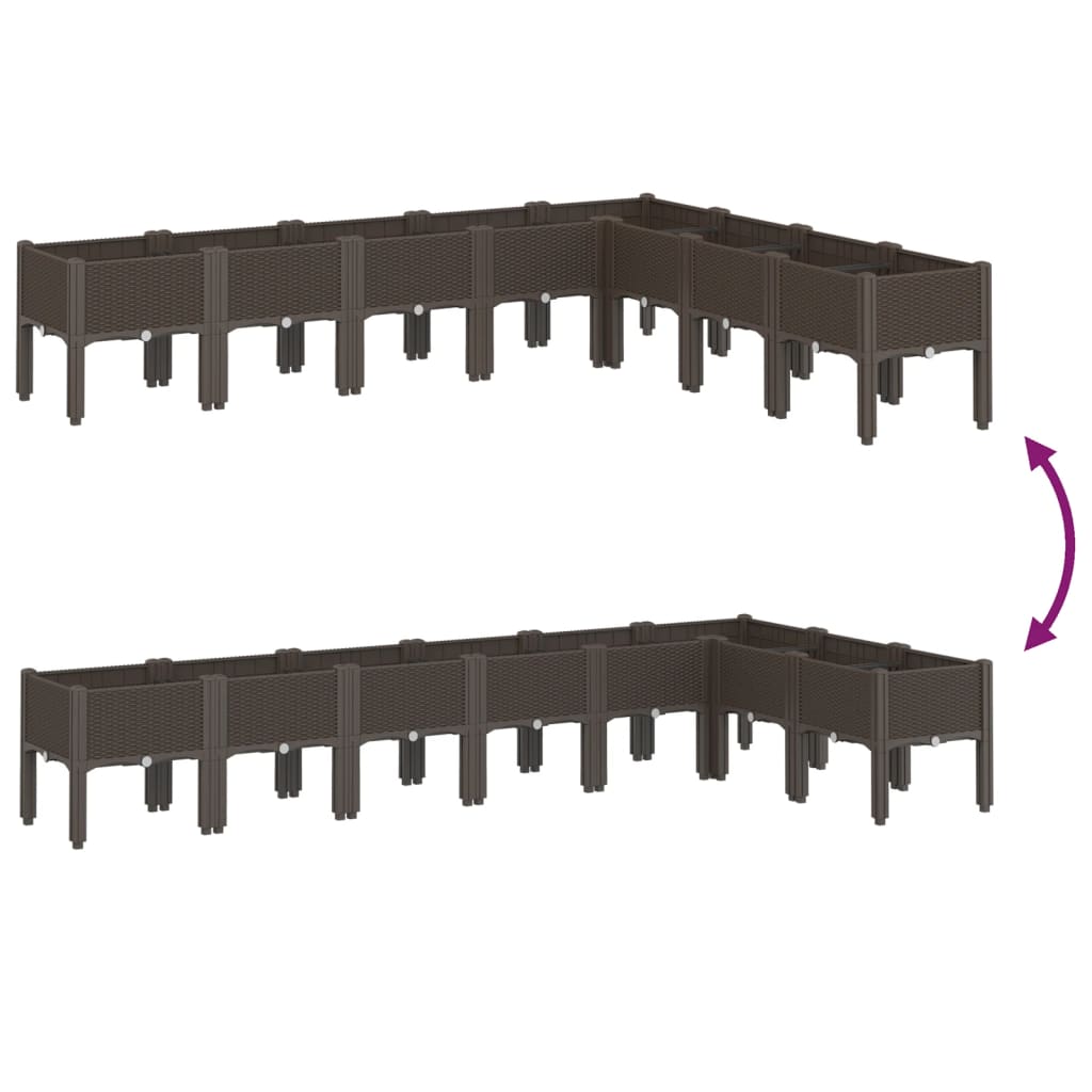 vidaXL Ζαρντινιέρα Κήπου με Πόδια Καφέ 200x160x42 εκ. Πολυπροπυλένιο