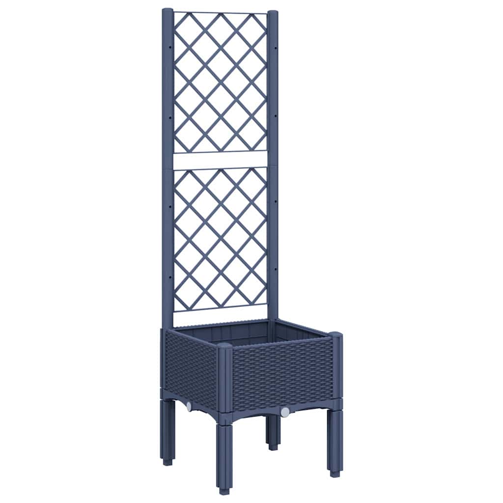 vidaXL Ζαρντινιέρα Κήπου με Καφασωτό Μπλε Γκρι 40x40x142 εκ. από PP