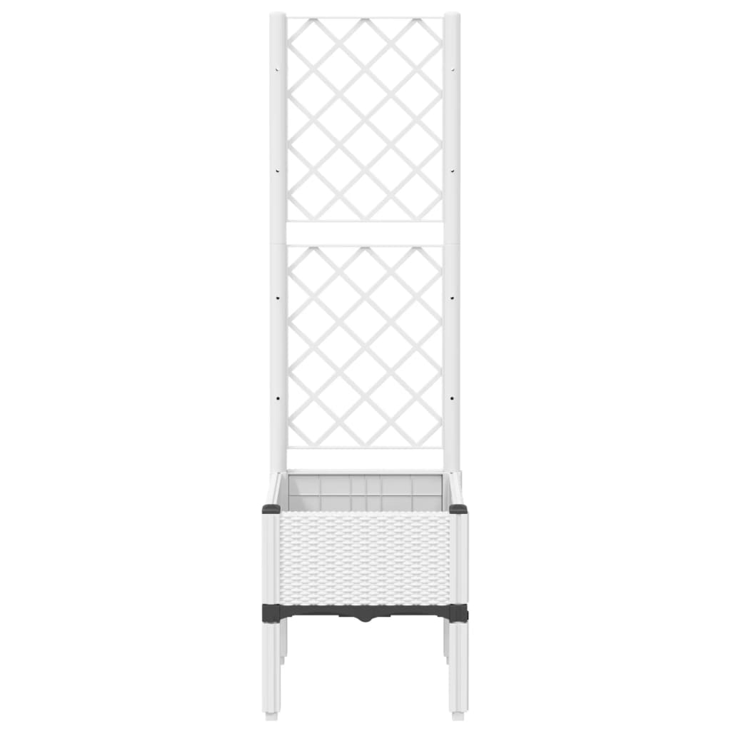 vidaXL Ζαρντινιέρα Κήπου με Καφασωτό Λευκή 40x40x142 εκ. από PP