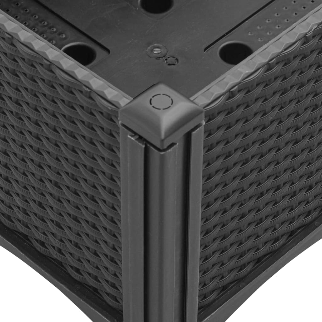 vidaXL Ζαρντινιέρα Κήπου με Καφασωτό Μαύρο 160 x 120 x 142 εκ. από PP