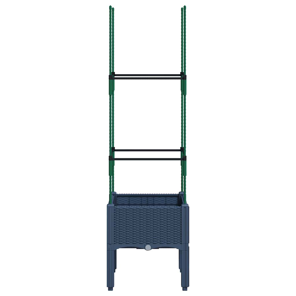 vidaXL Ζαρντινιέρα Κήπου με Καφασωτό Μπλε Γκρι 40x40x142,5 εκ. από PP