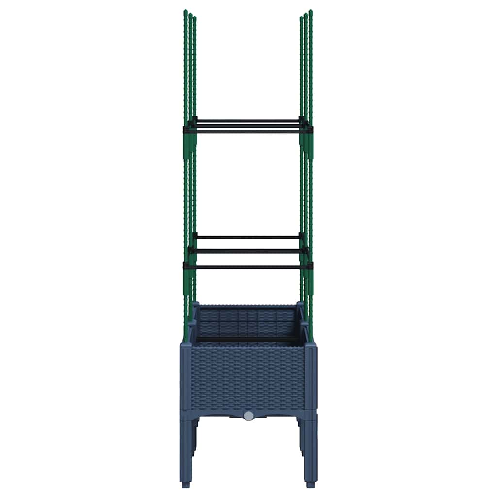 vidaXL Ζαρντινιέρα Κήπου με Καφασωτό Μπλε Γκρι 80x40x142,5 εκ. από PP