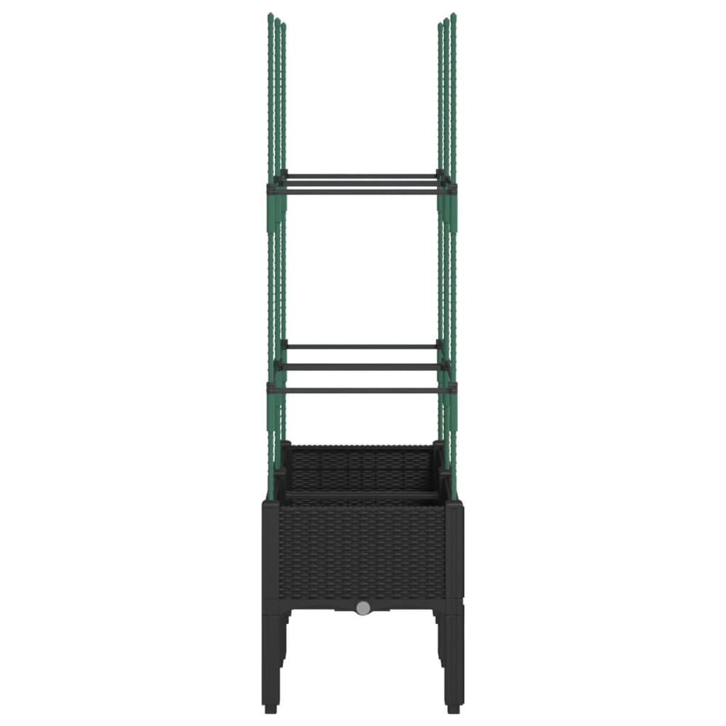 vidaXL Ζαρντινιέρα Κήπου με Καφασωτό Μαύρο 80 x 40 x 142,5 εκ. από PP