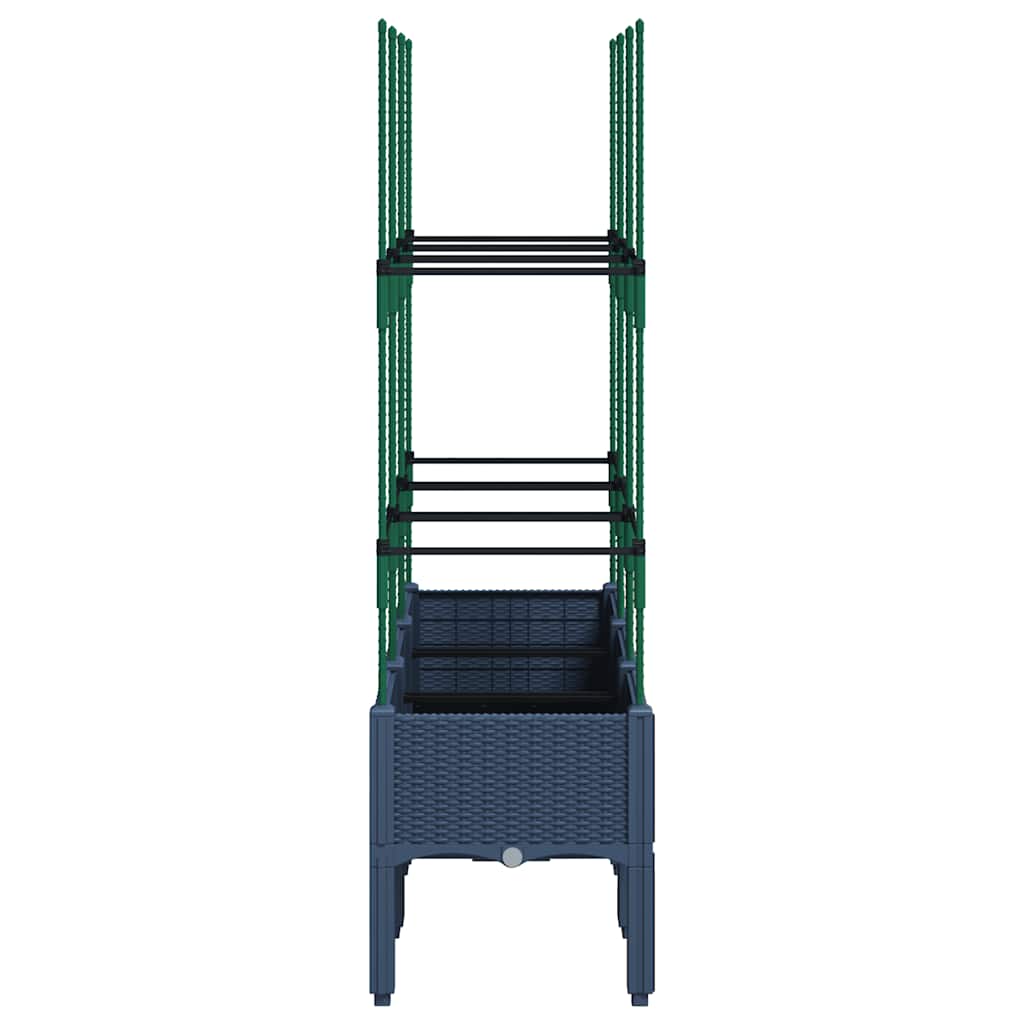 vidaXL Ζαρντινιέρα Κήπου με Καφασωτό Μπλε Γκρι 120x40x142,5 εκ. από PP