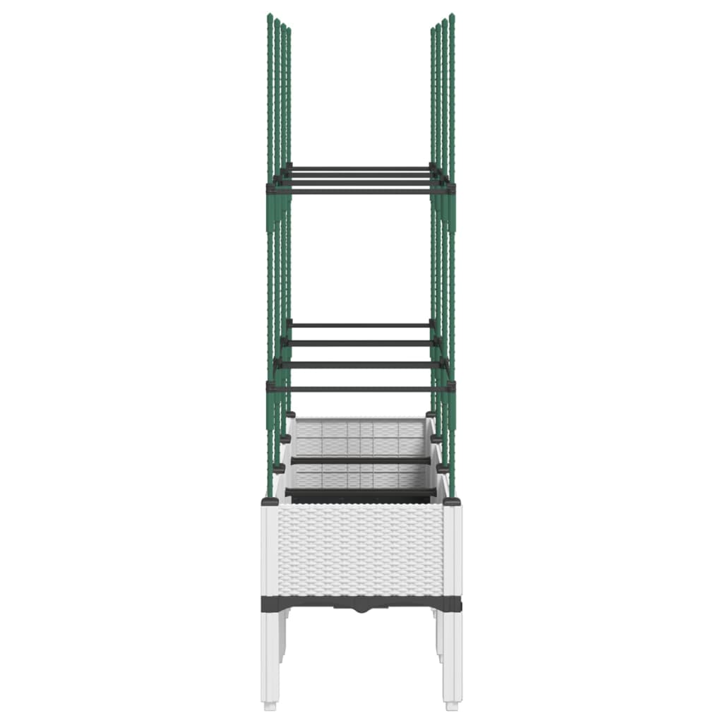 vidaXL Ζαρντινιέρα Κήπου με Καφασωτό Λευκή 120x40x142,5 εκ. από PP