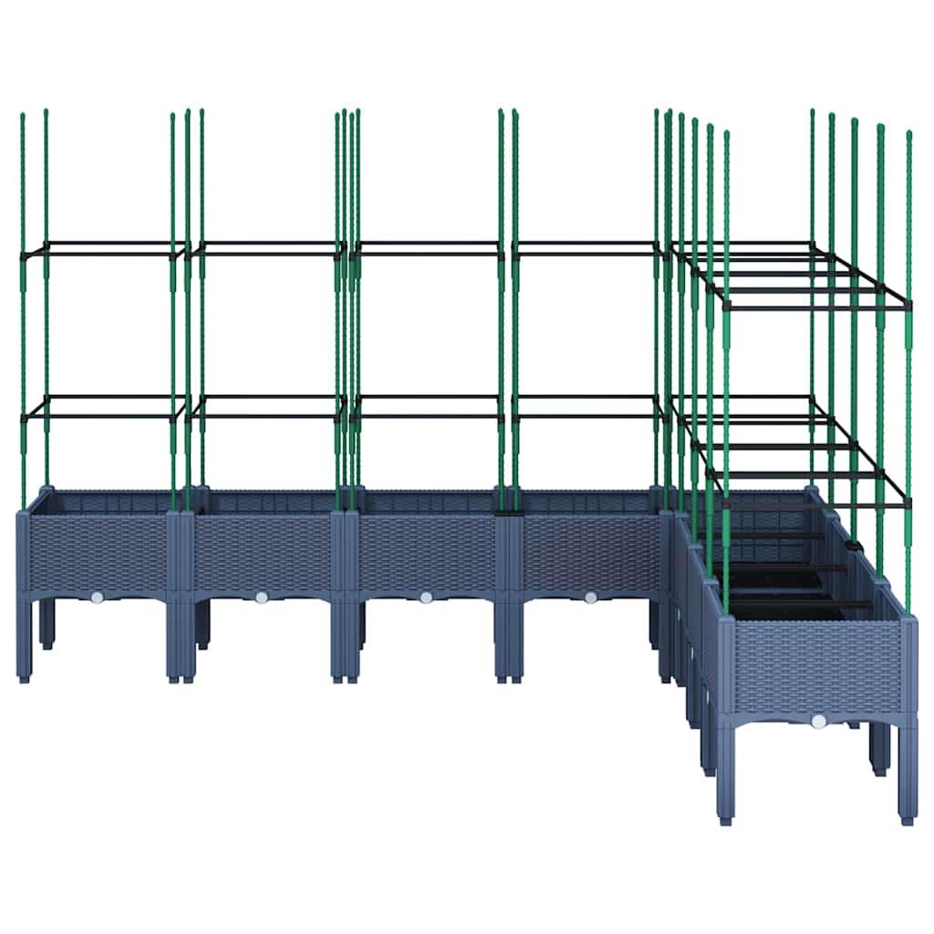 vidaXL Ζαρντινιέρα Κήπου με Καφασωτό Μπλε Γκρι 200x160x142,5 εκ. από PP