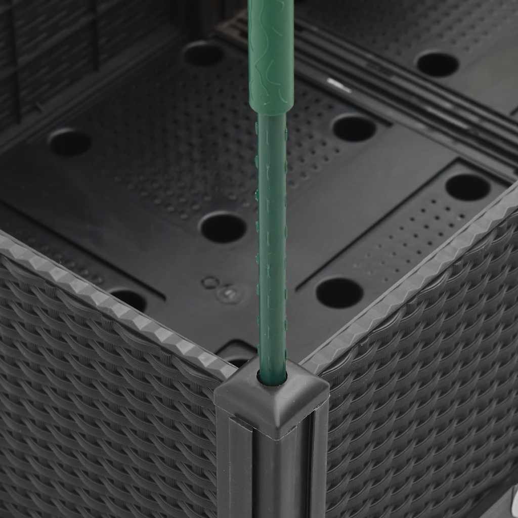 vidaXL Ζαρντινιέρα Κήπου με Καφασωτό Μαύρη 200 x 160 x 142,5εκ. από PP