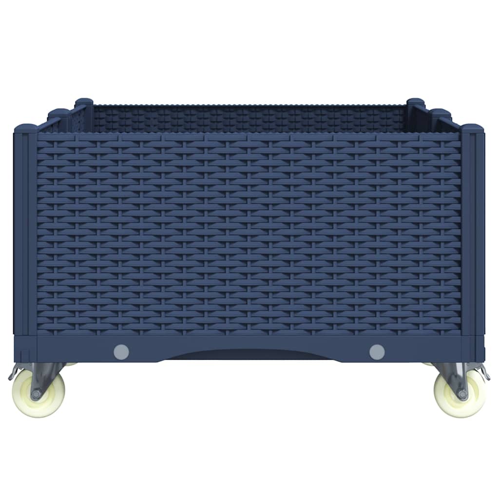 vidaXL Ζαρντινιέρα Κήπου με Ροδάκια Μπλε Γκρι 100x80x54εκ. Πολυπροπυλένιο