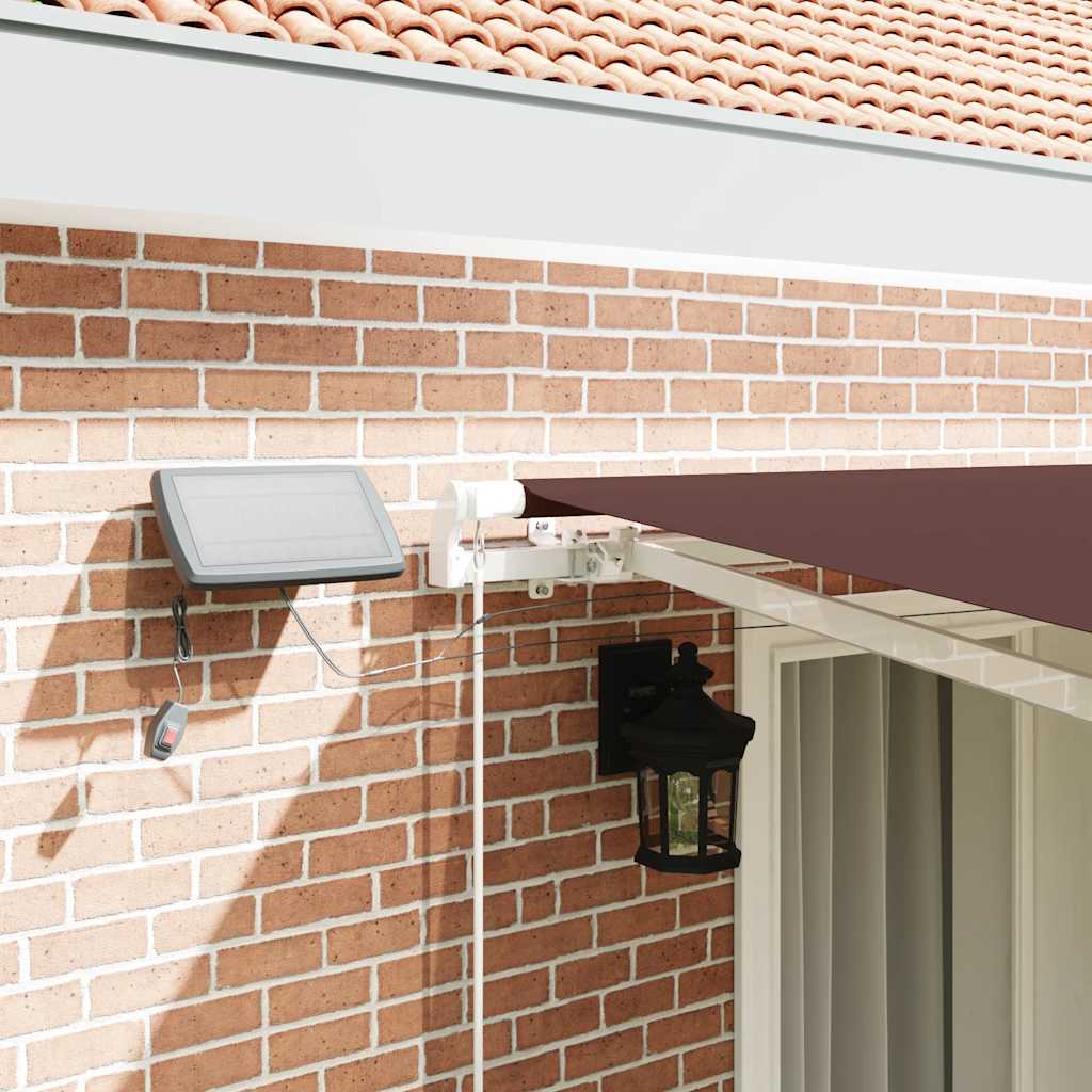 vidaXL Τέντα Πτυσσόμενη Χειροκίνητη με LED Καφέ 400x300 εκ.