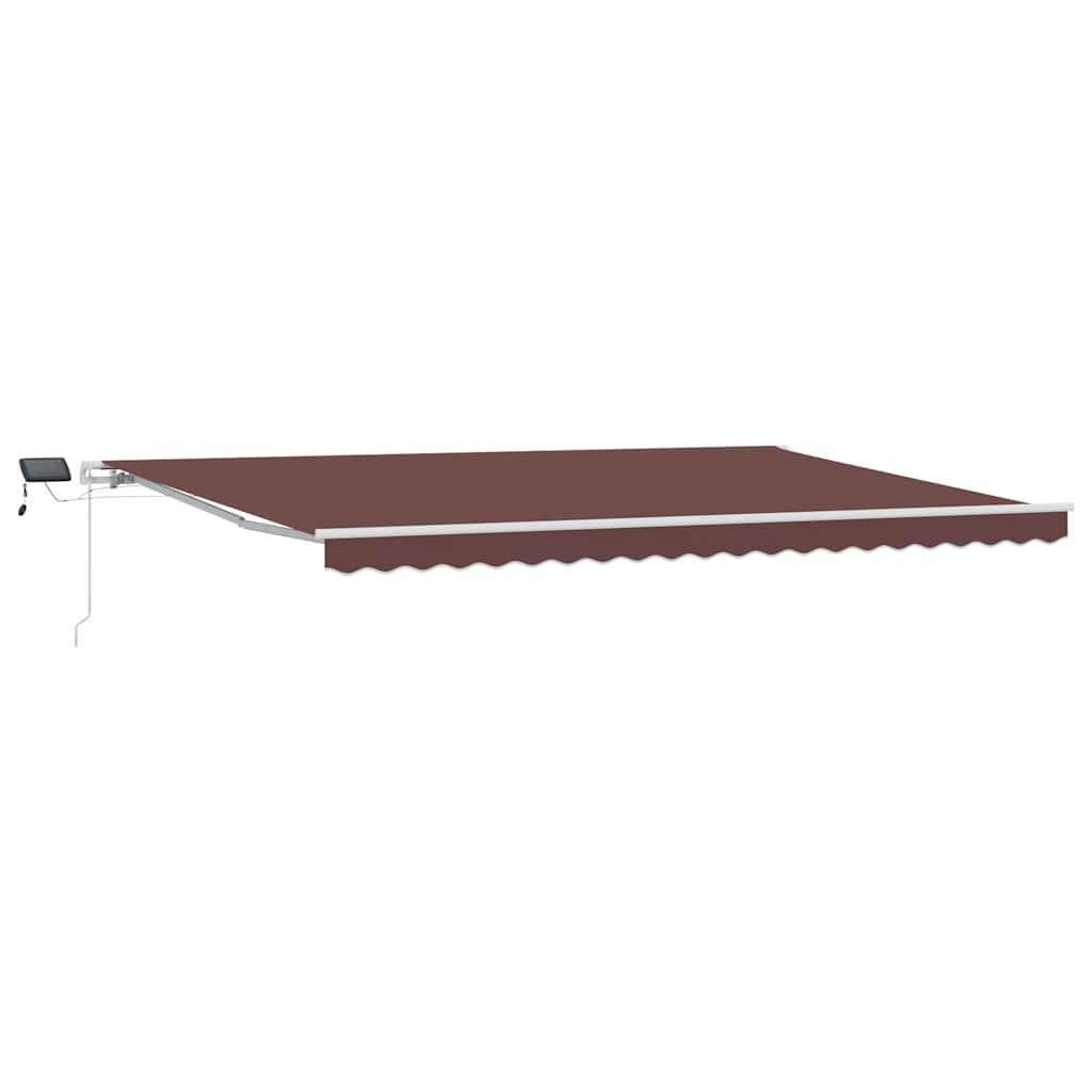 vidaXL Τέντα Πτυσσόμενη Χειροκίνητη με LED Καφέ 500x300 εκ.