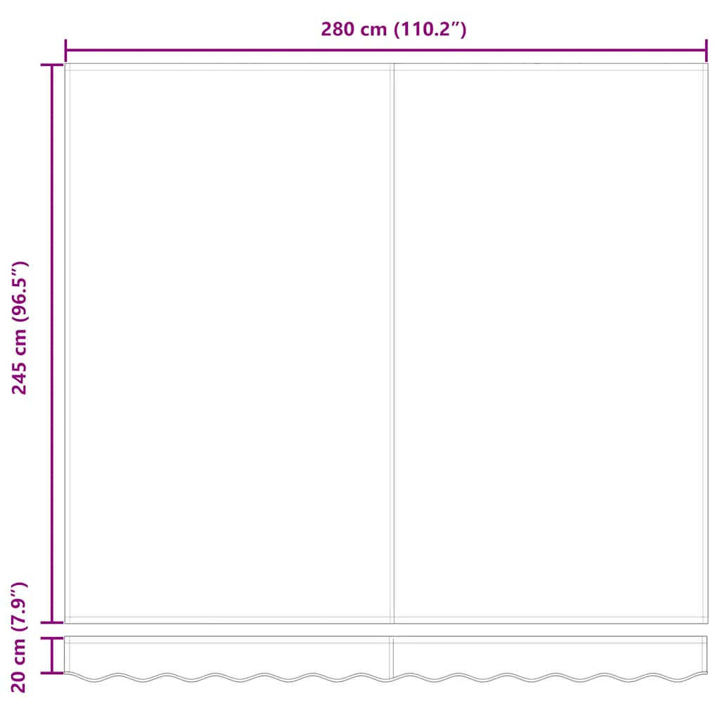 vidaXL Τέντα Πτυσσόμενη Χειροκίνητη Καφέ 300x250 εκ.