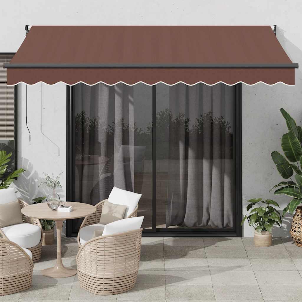 vidaXL Τέντα Πτυσσόμενη Αυτόματη Καφέ 350x250 εκ.