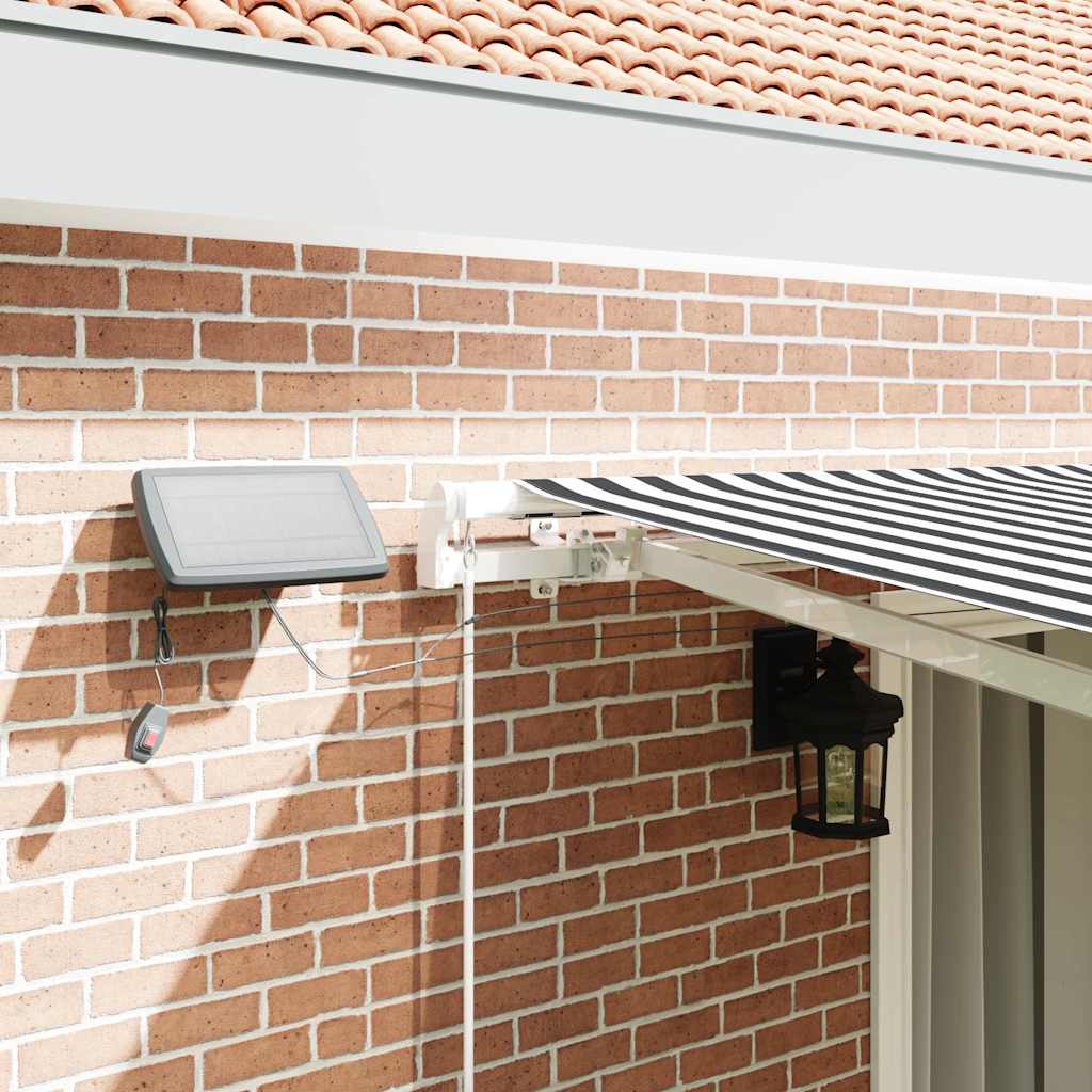 vidaXL Τέντα Πτυσσόμενη Χειροκίνητη με LED Ανθρακί / Λευκή 450x300 εκ.