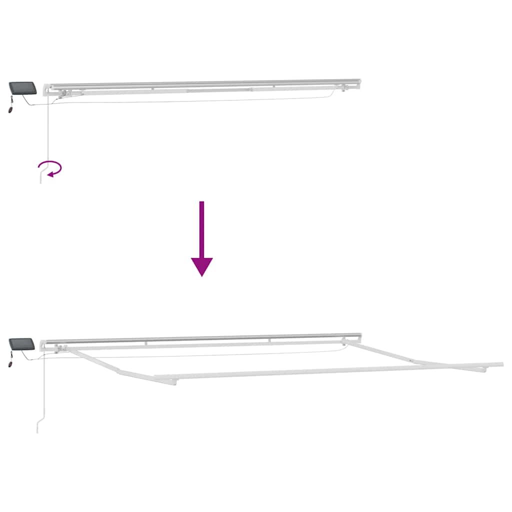 vidaXL Τέντα Πτυσσόμενη Χειροκίνητη με LED Ανθρακί / Λευκή 450x300 εκ.