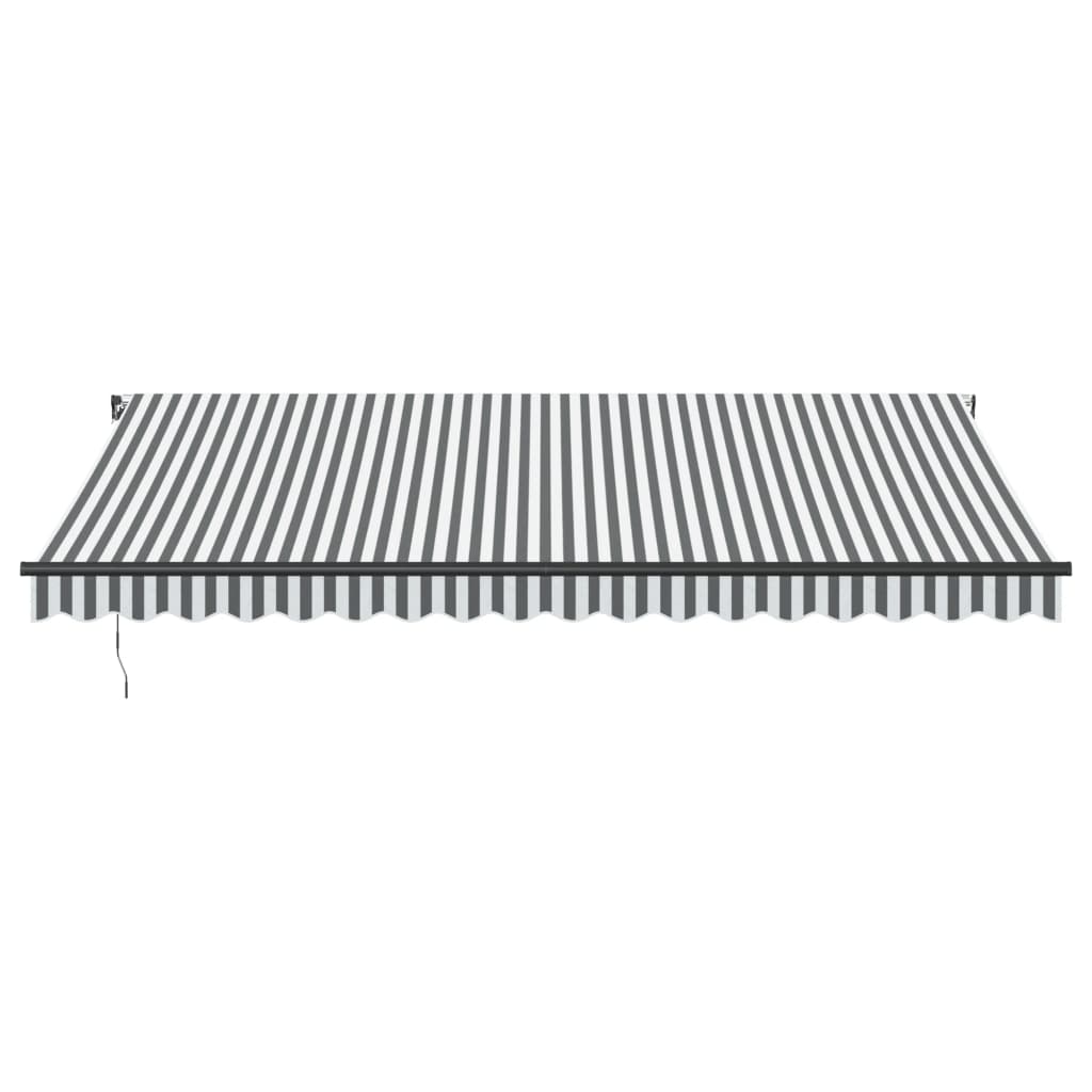 vidaXL Τέντα Πτυσσόμενη Χειροκίνητη με LED Ανθρακί / Λευκή 450x350 εκ.