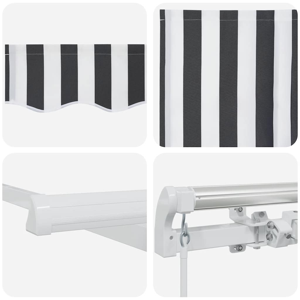 vidaXL Τέντα Πτυσσόμενη Χειροκίνητη με Ανθρακί / Λευκή 450x300 εκ.